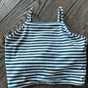 Albion blue striped swim top